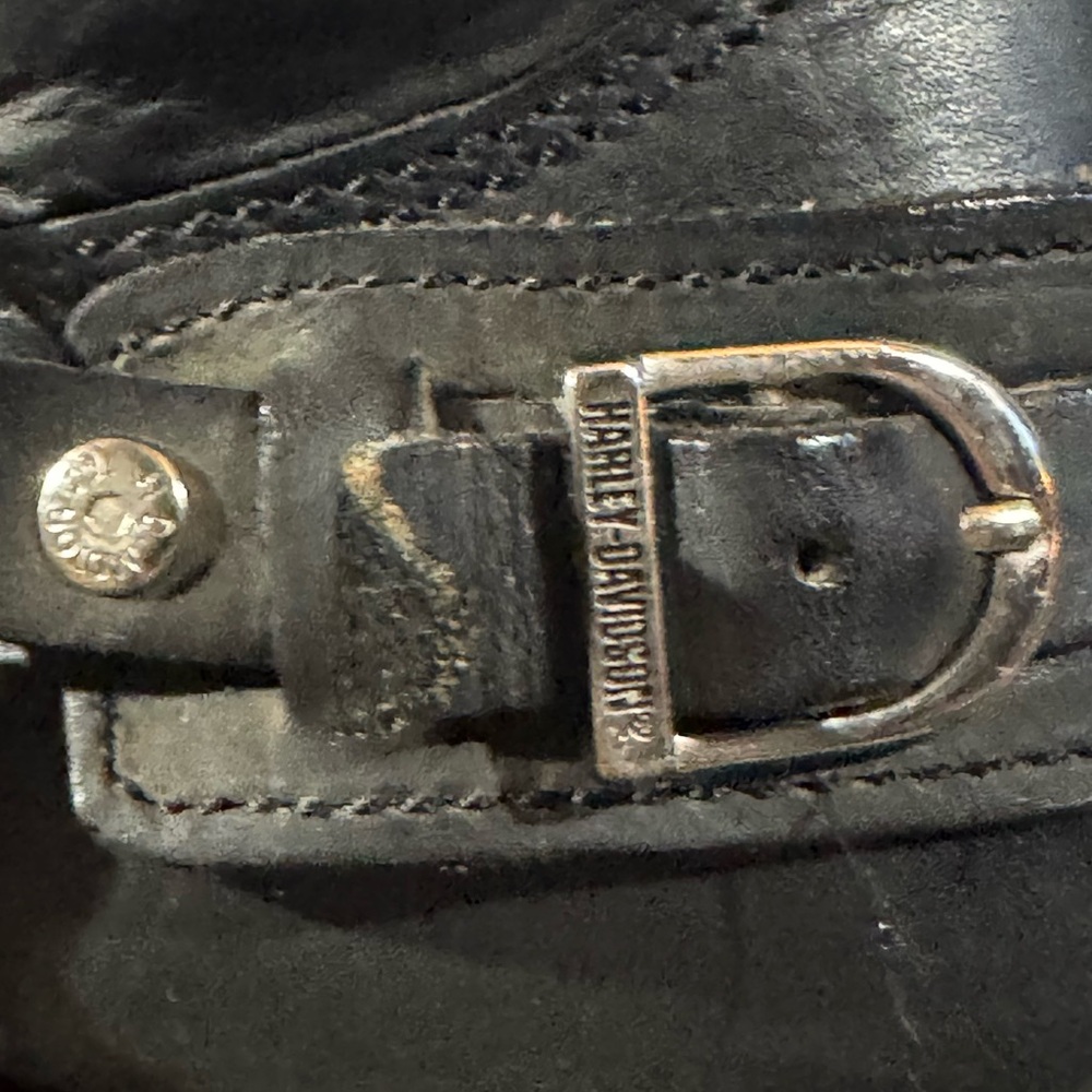 Harley-Davidson Men’s Leather Black Flame Combat Boots - Picture 5 of 6